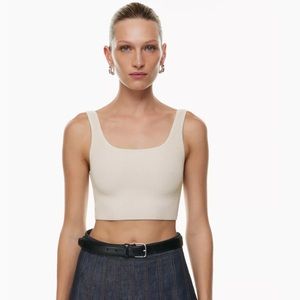Aritzia Babaton Sculpt Knit Squareneck Cropped Tank